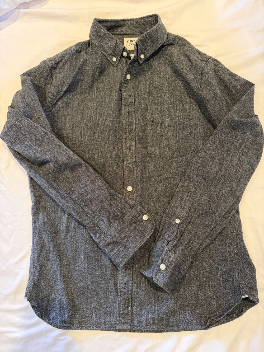 Flint & Tinder Chambray Selvedge Work Shirt Gray Button-Down